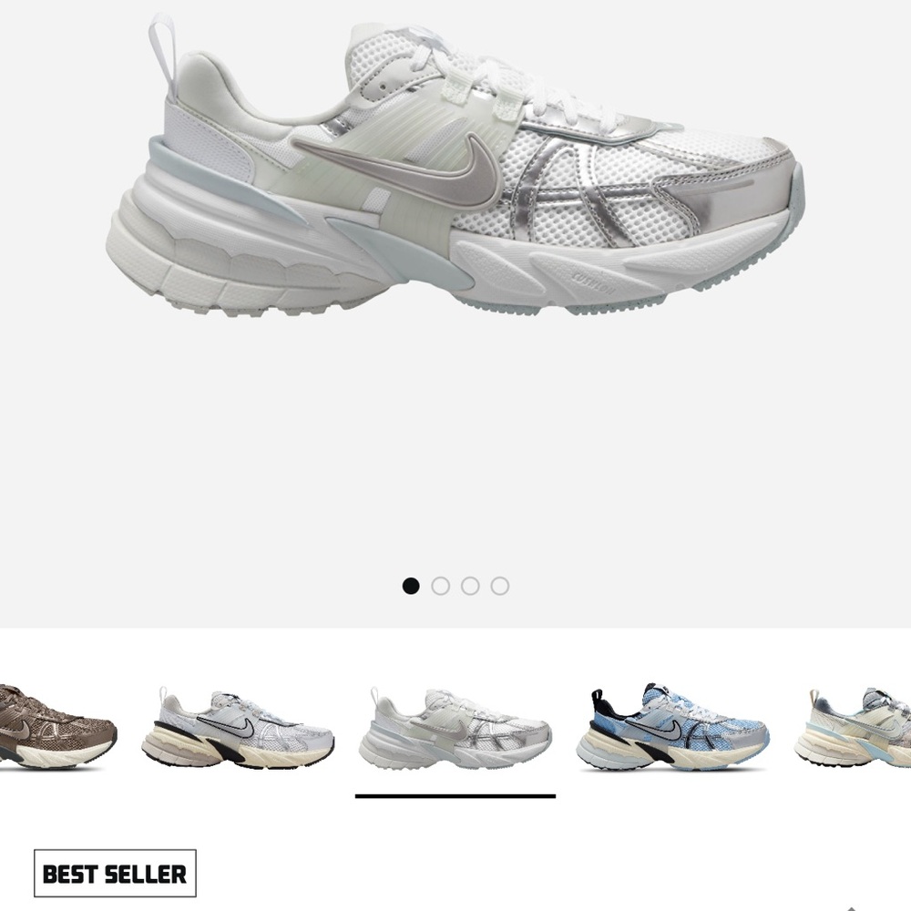 Nike White and Silver Sneakers